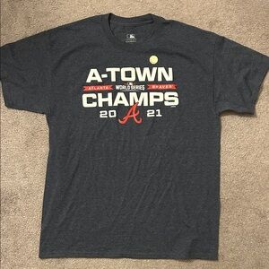 NWOT ~ Atlanta Braves 2021 World Series ~ Dark Gray Commemorative T-Shirt